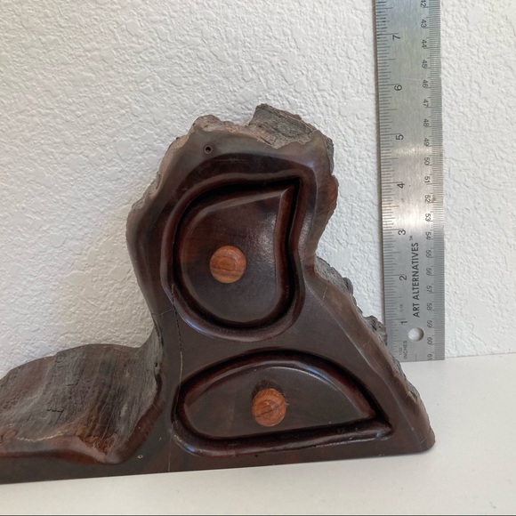 Vtg Hand Carved Wooden Jewelry Drawer Trinket Box - Picture 10 of 11